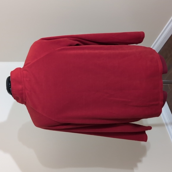 Carole Hockman| Red Full Zippered Long Sleeve Fleece Sweater With Pockets - Picture 4 of 13